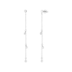 Ohrringe PURE Chain mit Diamanten, 18 Karat Weißgold-LEAF New