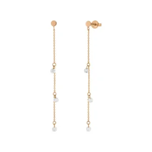 Ohrringe PURE Chain mit Diamanten, 18 Karat Rosegold-LEAF Online