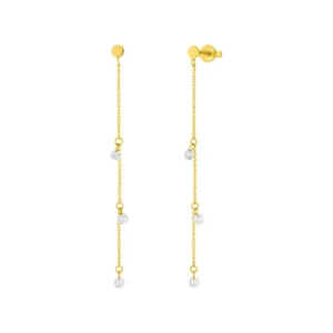 Ohrringe PURE Chain mit Diamanten, 18 Karat Gelbgold-LEAF Discount