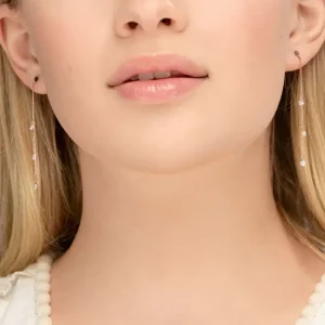 Ohrringe PURE Chain mit Diamanten, 18 Karat Rosegold-LEAF Online