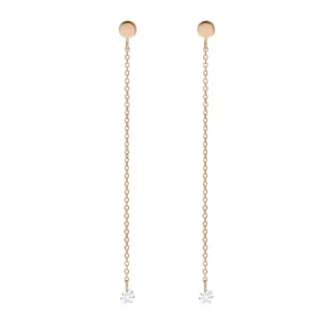 Ohrringe PURE Kette, 18 Karat Rosegold-LEAF New