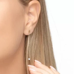 Ohrringe PURE Kette, 18 Karat Gelbgold-LEAF Online