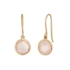 Ohrringe Rosenquarz, 14 Karat Rosegold-LEAF New