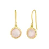 Ohrringe Rosenquarz, 14 Karat Gelbgold-LEAF Hot