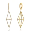 Ohrringe Trapez mit Diamanten, 18 Karat Gelbgold-LEAF Outlet