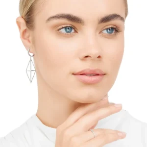 Ohrringe Trapez mit Diamanten, 18 Karat Rosegold-LEAF Best