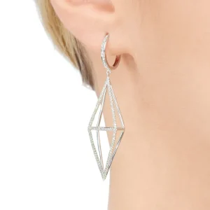 Ohrringe Trapez mit Diamanten, 18 Karat Rosegold-LEAF Best