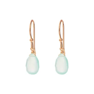 Ohrringe Tropfen, 18 K Rosegold vergoldet,Aqua Calzedon-LEAF Clearance
