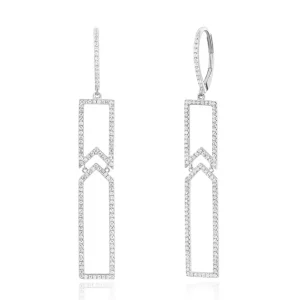 Ohrringe Unique mit Diamanten, 18 Karat Weißgold-LEAF Online