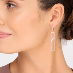 Ohrringe Unique mit Diamanten, 18 Karat Gelbgold-LEAF Fashion