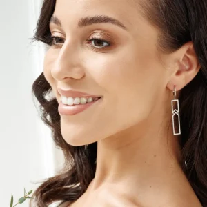 Ohrringe Unique mit Diamanten, 18 Karat Gelbgold-LEAF Fashion