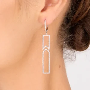 Ohrringe Unique mit Diamanten, 18 Karat Gelbgold-LEAF Fashion