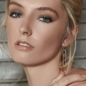 Ohrringe Unique mit Diamanten, 18 Karat Gelbgold-LEAF Fashion