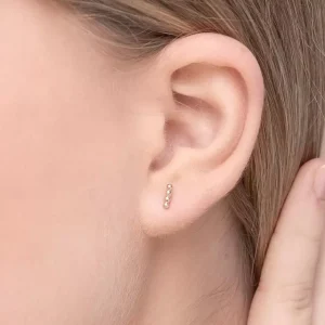 Ohrstecker 4 Kugel, 14 Karat Rosegold-LEAF Online