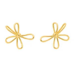 Ohrstecker Blossom, groß, 18 K Gelbgold vergoldet-LEAF Hot