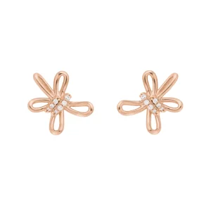 Ohrstecker Blossom, klein, 18 K Rosegold vergoldet-LEAF New