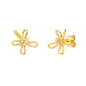 Ohrstecker Blossom, klein, 18 K Gelbgold vergoldet-LEAF New