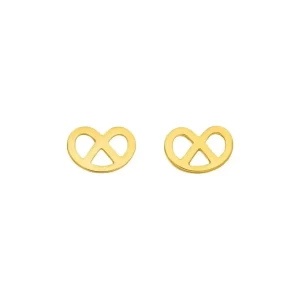 Ohrstecker Brezn, 18 K Gelbgold vergoldet-LEAF New