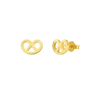 Ohrstecker Brezn, 18 K Gelbgold vergoldet-LEAF New