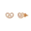 Ohrstecker Brezn mit Zirkonia, 18 K Rosegold vergoldet-LEAF Clearance