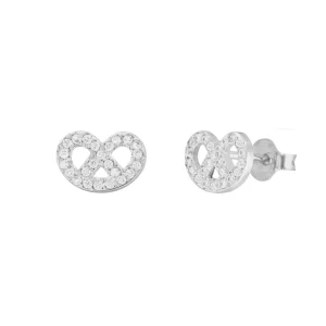 Ohrstecker Brezn mit Zirkonia, 925 Sterlingsilber-LEAF Online