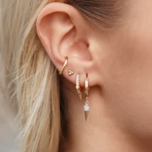 Ohrstecker Bubble, 18 K Rosegold vergoldet-LEAF Fashion