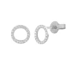 Ohrstecker Circle mit Diamanten, 18 Karat Weißgold-LEAF New