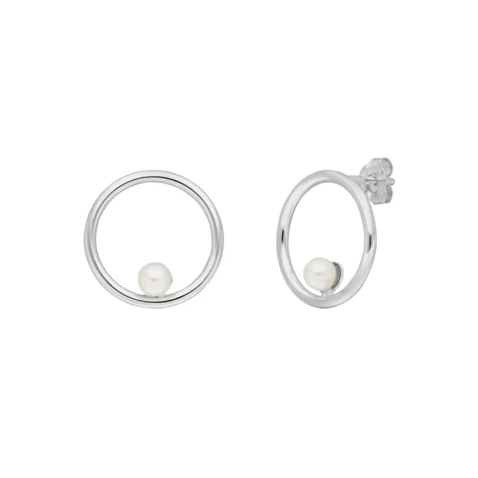 ohrstecker_circle_mit_per_0.webp Ohrstecker Circle mit Perle, 925 Sterlingsilber-LEAF New
