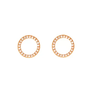 Ohrstecker Circle Of Life mit Zirkonia, 18 K Rosegold vergoldet-LEAF Hot