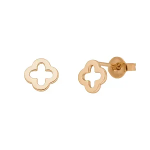 Ohrstecker Clover, 14 Karat Rosegold-LEAF Fashion