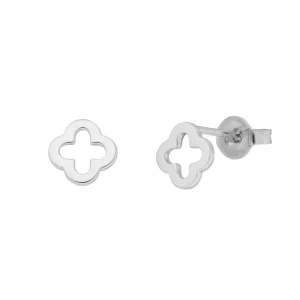 Ohrstecker Clover, 14 Karat Weißgold-LEAF Online