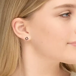 Ohrstecker Clover, 14 Karat Weißgold-LEAF Online