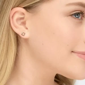 Ohrstecker Clover, 14 Karat Rosegold-LEAF Fashion