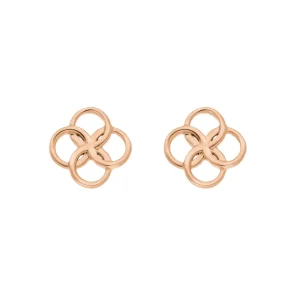 Ohrstecker Clover Charm, 18 K Rosegold vergoldet-LEAF Outlet