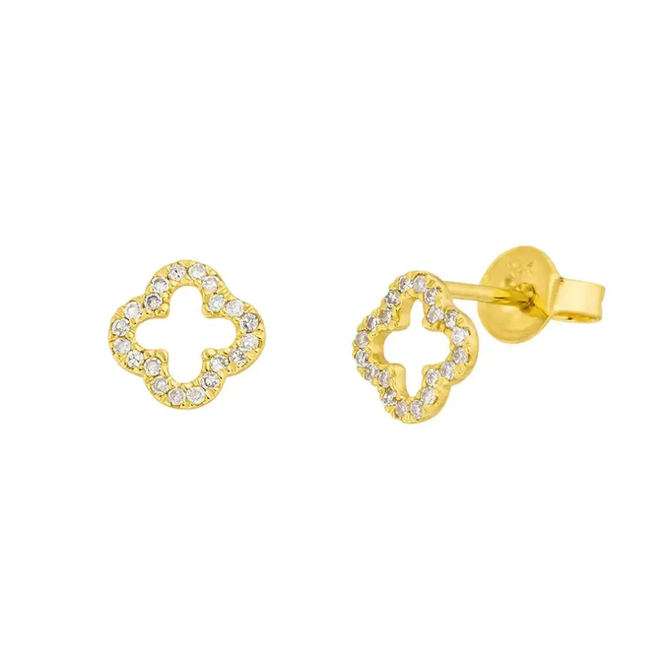 ohrstecker_clover_mit_dia_0-2.webp Ohrstecker Clover mit Diamanten, 18 Karat Gelbgold-LEAF Fashion