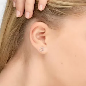 Ohrstecker Clover mit Diamanten, 18 Karat Weißgold-LEAF Best