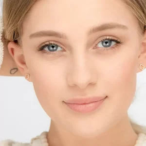 Ohrstecker Clover mit Diamanten, 18 Karat Gelbgold-LEAF Fashion