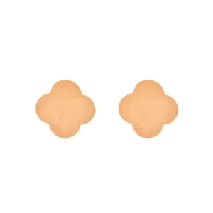 Ohrstecker Clover-Disc, matt, 18 K Rosegold vergoldet-LEAF New