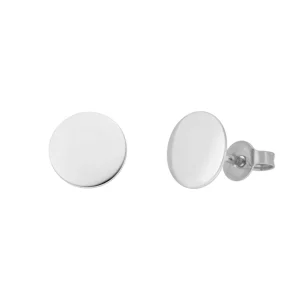 Ohrstecker Disc 8 mm, 14 Karat Weißgold-LEAF Hot