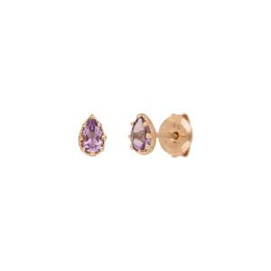 Ohrstecker Drop, Amethyst, 18 K Rosegold vergoldet-LEAF Online