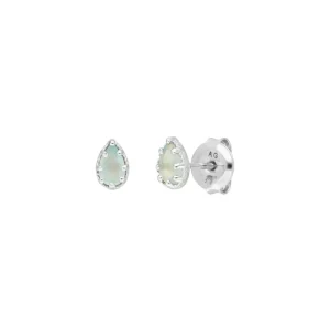 Ohrstecker Drop, Aqua Chalzedon, 925 Sterlingsilber-LEAF Clearance