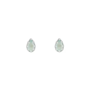 Ohrstecker Drop, Aqua Chalzedon, 925 Sterlingsilber-LEAF Clearance