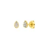 Ohrstecker Drop, Labradorit, 18 K Gelbgold vergoldet-LEAF Hot