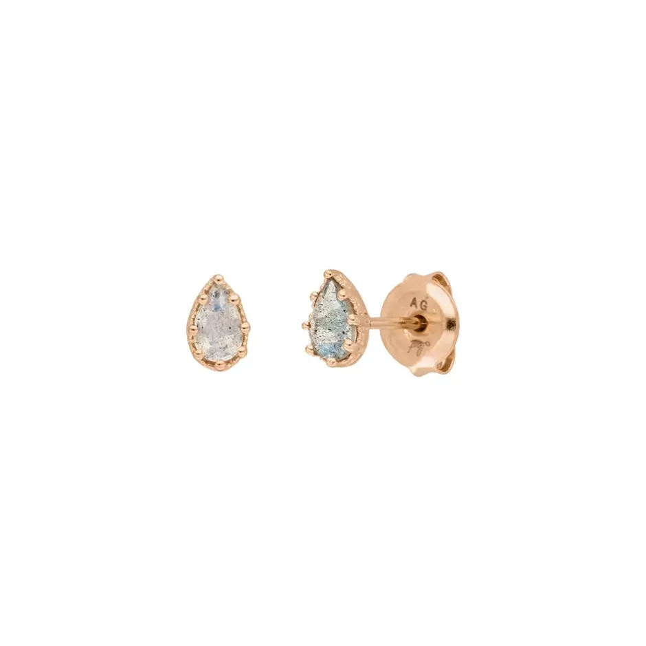 ohrstecker_drop_labradori_0-2.webp Ohrstecker Drop, Labradorit, 18 K Rosegold vergoldet-LEAF Online