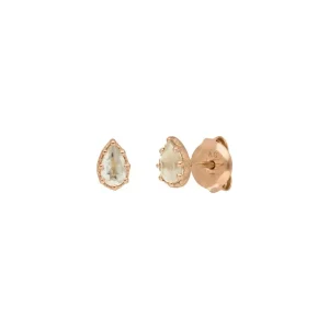 Ohrstecker Drop, Prehnit, 18 K Rosegold vergoldet-LEAF Best