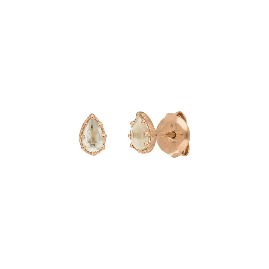 ohrstecker_drop_prehnit___0-2.webp Ohrstecker Drop, Prehnit, 18 K Rosegold vergoldet-LEAF Best