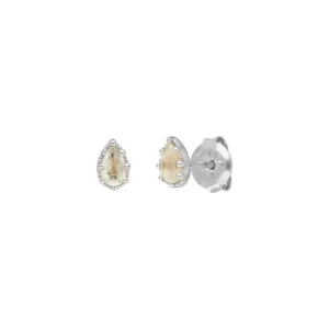 Ohrstecker Drop, Prehnit, 925 Sterlingsilber-LEAF Discount