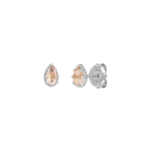 Ohrstecker Drop, Rosenquarz, 925 Sterlingsilber-LEAF Discount