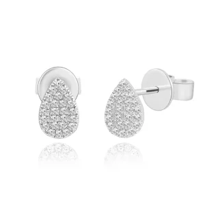 Ohrstecker Drops mit Diamanten, 18 Karat-LEAF Sale