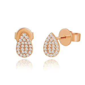 Ohrstecker Drops mit Diamanten, 18 Karat-LEAF New